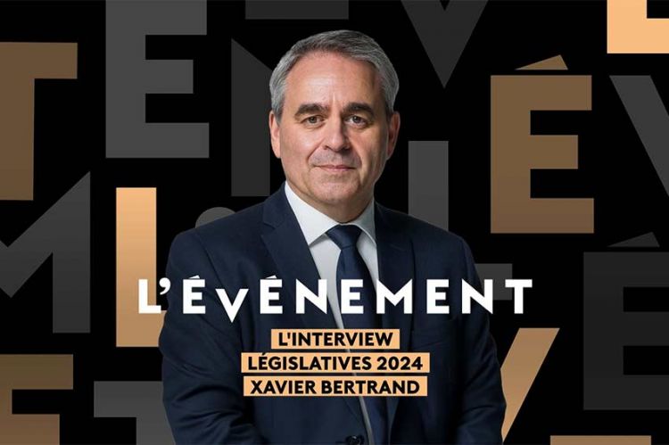 Xavier Bertrand invité de "L'Événement, l'interview - Législatives 2024" jeudi 27 juin 2024 sur France 2